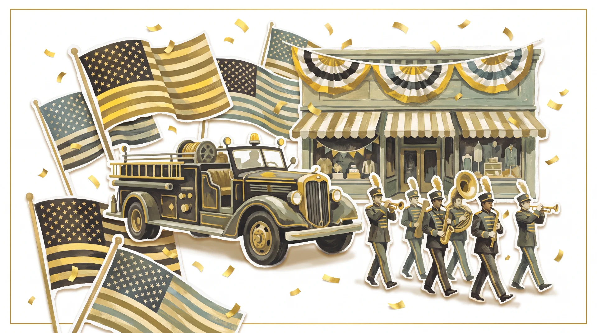Fourth of July parade on Main Street in Otsego County