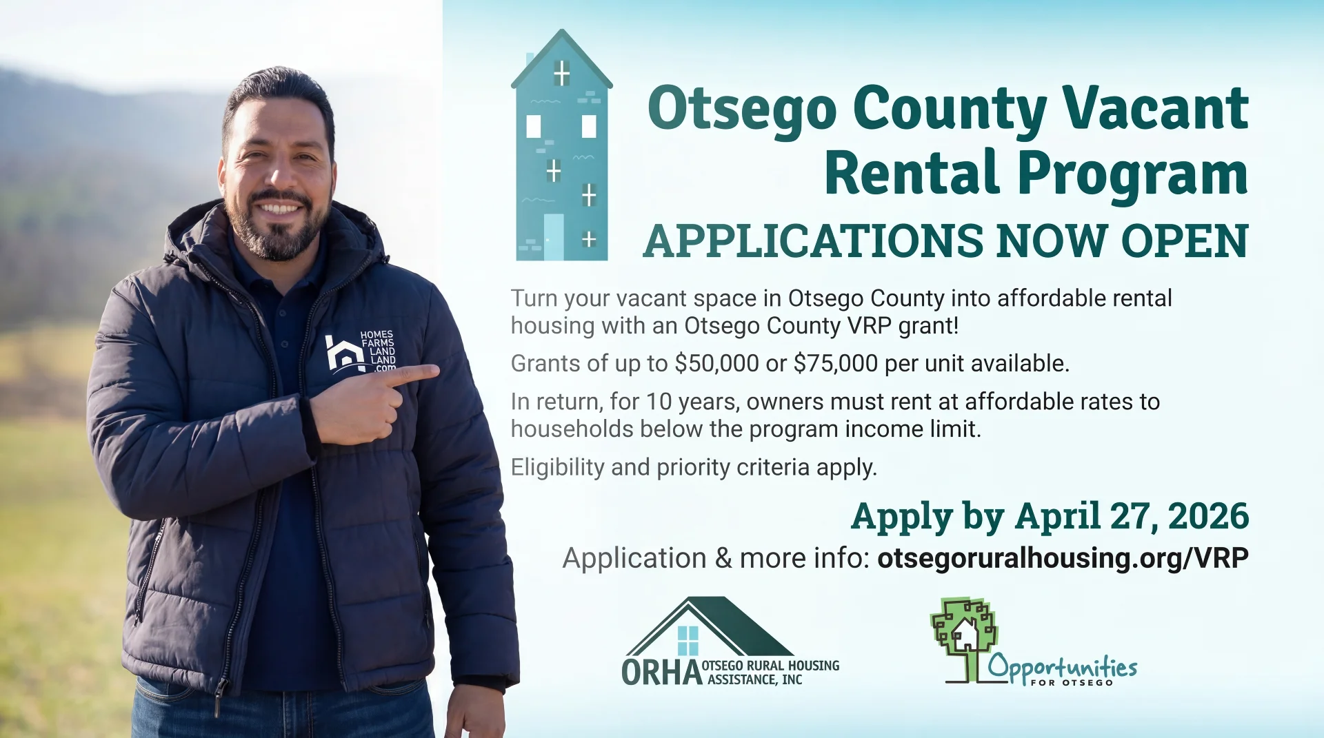 Thumbnail of Otsego County VRP: Up to $75K for Vacant Rentals