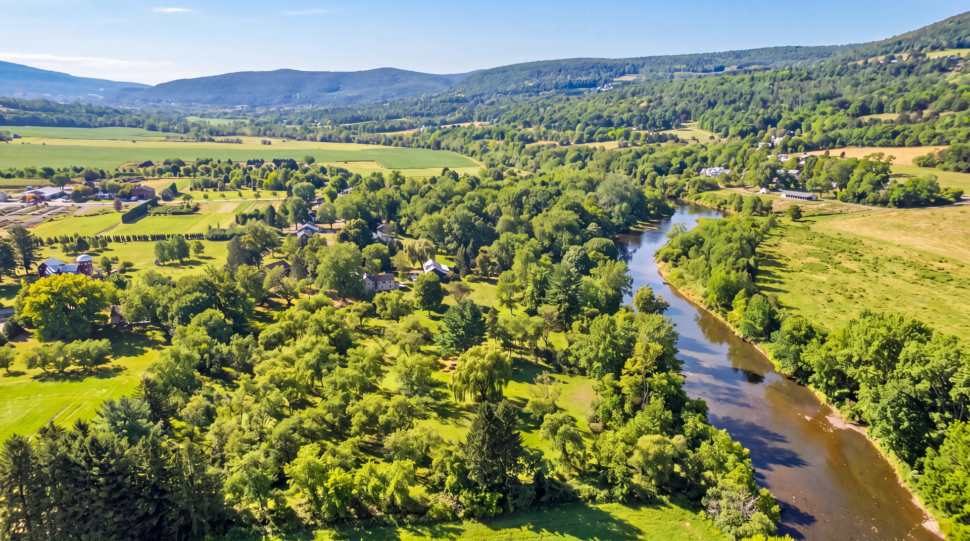 Kevin Lucero's Homes, Farms & Land market update — aerial view of a Schoharie County NY valley